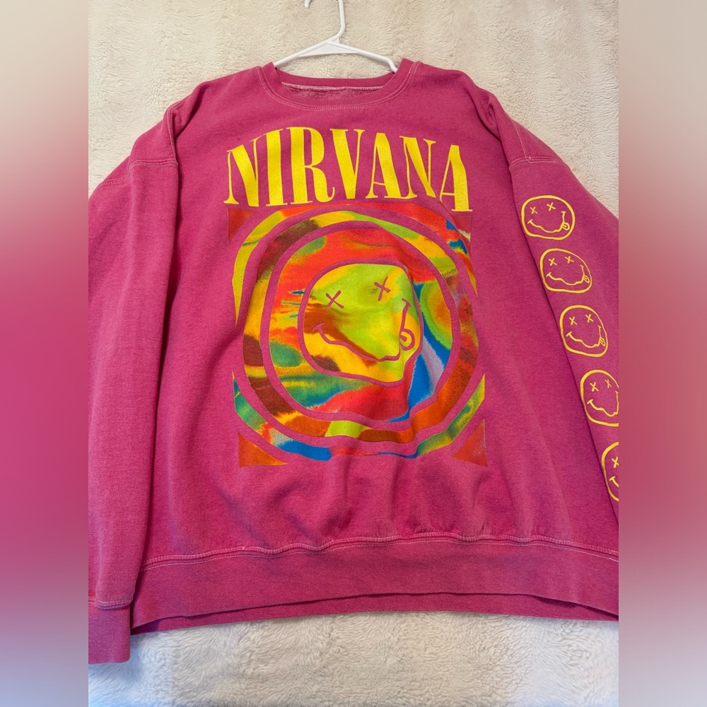 pink urban outfitters nirvana sweatshirt size s/m